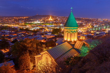 Fototapeta na wymiar Tbilisi. View of the city at night.