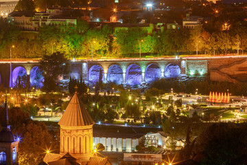Tbilisi. View of the city at night.