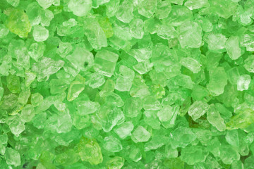 Green sea salt crystals macro shot, abstract texture