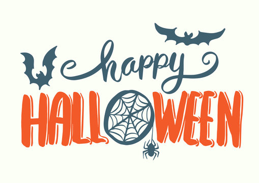Happy Halloween vector lettering.