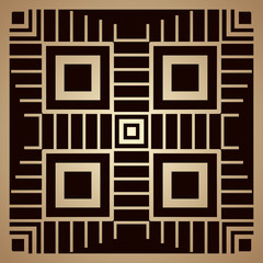 Golden art deco ornamental background. Template for design. Vector illustration eps10