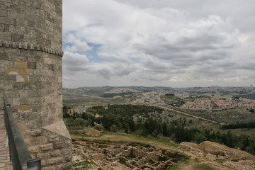 Fototapeta na wymiar Landscape of the environs of the ancient city of Jerusalem 