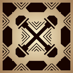 Fototapeta premium Golden art deco ornamental background. Template for design. Vector illustration eps10