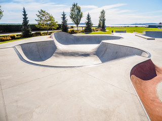 Skateboarding park at the ocean shore