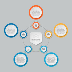 Obraz premium Vector infographic template for diagram, graph, presentation, chart, business concept with 5 options. 