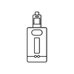 black and white cartoon electric cigarette - vaporizer vector