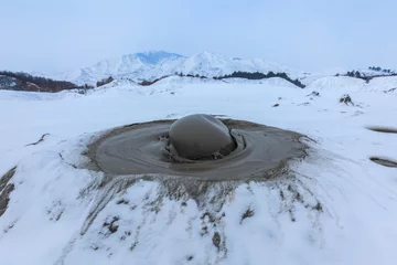 Rolgordijnen Mud Volcanoes in winter © porojnicu