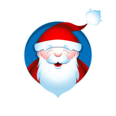 Christmas avatar. Portrait of Santa Claus. Vector illustration.