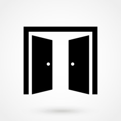Open doors vector sketch icon isolated on background. Hand drawn Open doors icon. Open doors sketch icon for infographic, website or app.