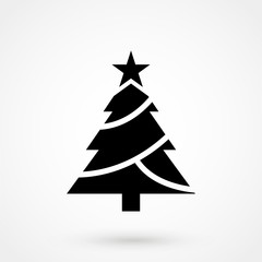 Christmas tree icon simple vector illustration