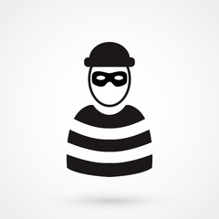Isolated Convict Icon Symbol On Clean Background. Vector Prisoner Element In Trendy Style.