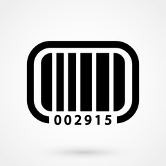 Black bar code icon. Symbol about shopping concept.
