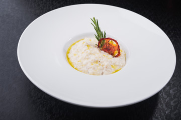 classic rice risotto with rosemary