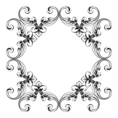 Classical baroque ornament vector 