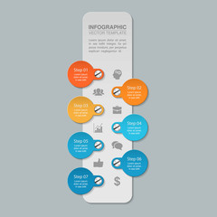 Vector infographic template for diagram, graph, presentation, chart, business concept with 7 options. 