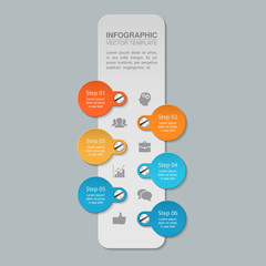 Vector infographic template for diagram, graph, presentation, chart, business concept with 6 options. 
