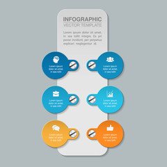 Vector infographic template for diagram, graph, presentation, chart, business concept with 6 options. 