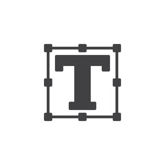 Text t letter icon vector, filled flat sign, solid pictogram isolated on white. Symbol, logo illustration.