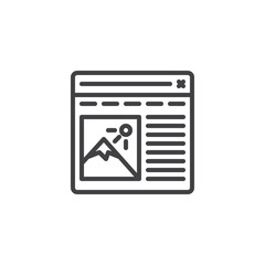 Web design line icon, outline vector sign, linear style pictogram isolated on white. Symbol, logo illustration. Editable stroke