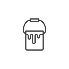 Paint can line icon, outline vector sign, linear style pictogram isolated on white. Symbol, logo illustration. Editable stroke