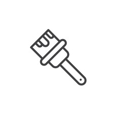 Paint brush line icon, outline vector sign, linear style pictogram isolated on white. Symbol, logo illustration. Editable stroke