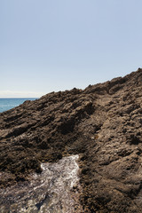 stone beach on sea