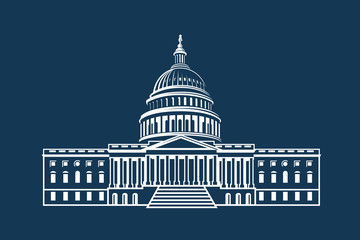 Fototapeta na wymiar United States Capitol building icon in Washington DC