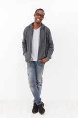 Fototapeta premium Cheerful young african-american man portrait