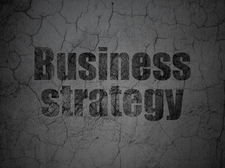 Business concept: Business Strategy on grunge wall background
