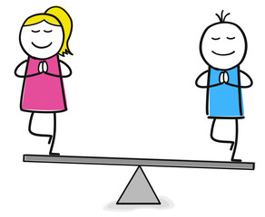 Paar balanciert / Yoga / Ruhe