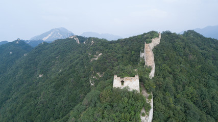 Fototapeta premium aerial view of the great wall in China
