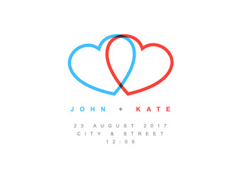 Vector Minimalist Wedding invitation card template