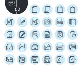 Collection of premium quality office workflow line icons. Outline concepts for web and app design and development. Modern vector illustration of thin line web symbols.