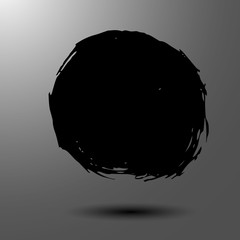 Hand drawn grunge brush strokes isolated on white background with shadow, frames for text or quote