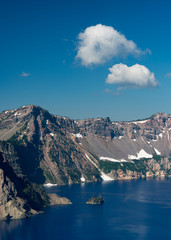 Phantom Ship and Crater Lake at Crater Lake National Park, Oregon