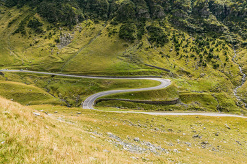 Transfagarasan road crossing the southern section of the Carpathian Mountains of Romania