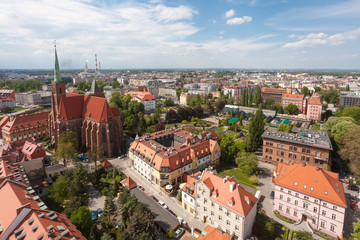 Fototapeta na wymiar Old town cityscape panorama, Wroclaw, Poland