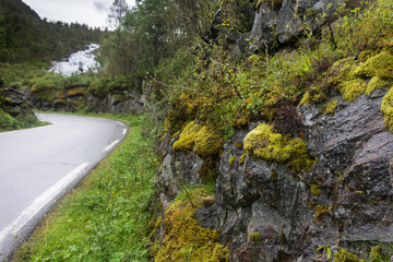 Fototapeta na wymiar View from the national tourist route Aurlandsfjellet