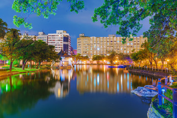 Fototapeta premium Scenic night view of Taichung park