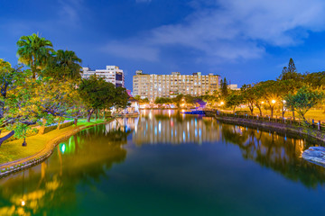 Fototapeta premium Night view of Taichung park