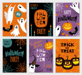 Fototapeta na wymiar Collection of halloween banner templates.