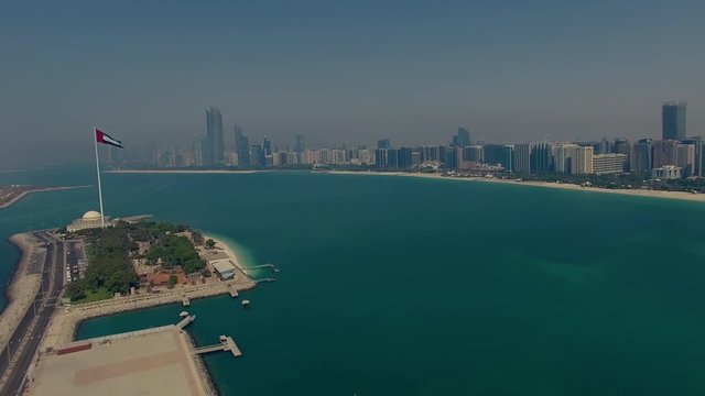Abu Dhabi skyline landscape aerial