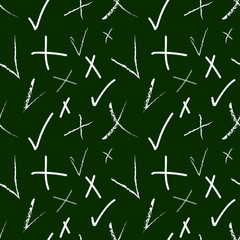 Abstract background with hand drawn planes and lines. Seamless pattern on the green chalkboard. Chalk style vector illustration on the blackboard.