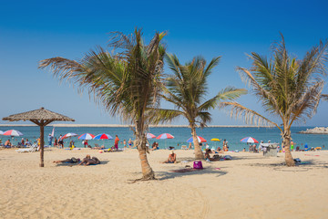 Fototapeta na wymiar Beautiful Beach with palm tree
