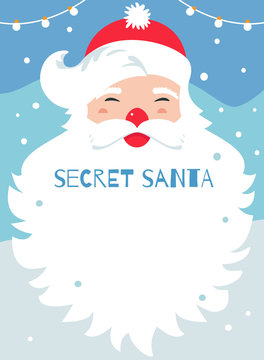 Secret Santa Present Exchange Game Vector Poster