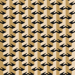 Abstract seamless pattern in isometric style. Three-dimensional elements.