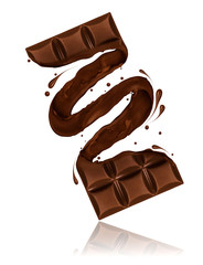 Conceptual image of a chocolate bar on white background