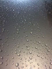 Wet metal, drops on metal