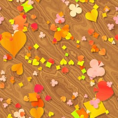 Autumn hearts and leaves