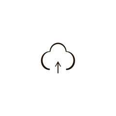 Cloud upload icon. flat design